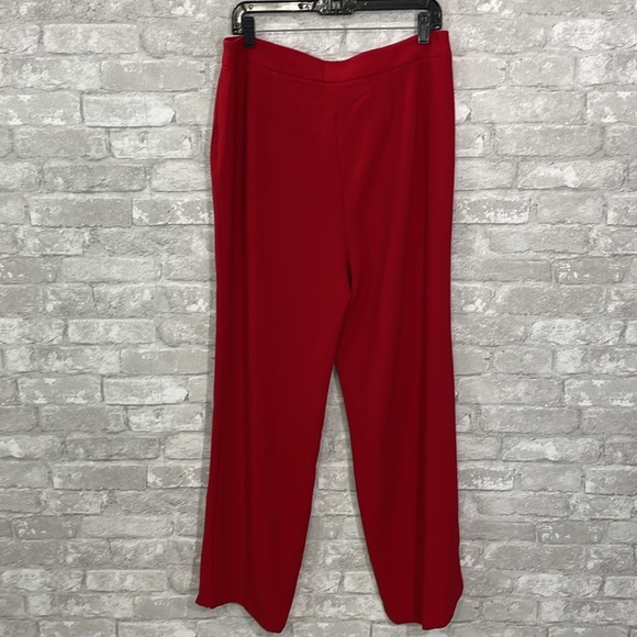 Nanette Lepore Red Crepe Wide Leg Pant - Picture 5 of 7